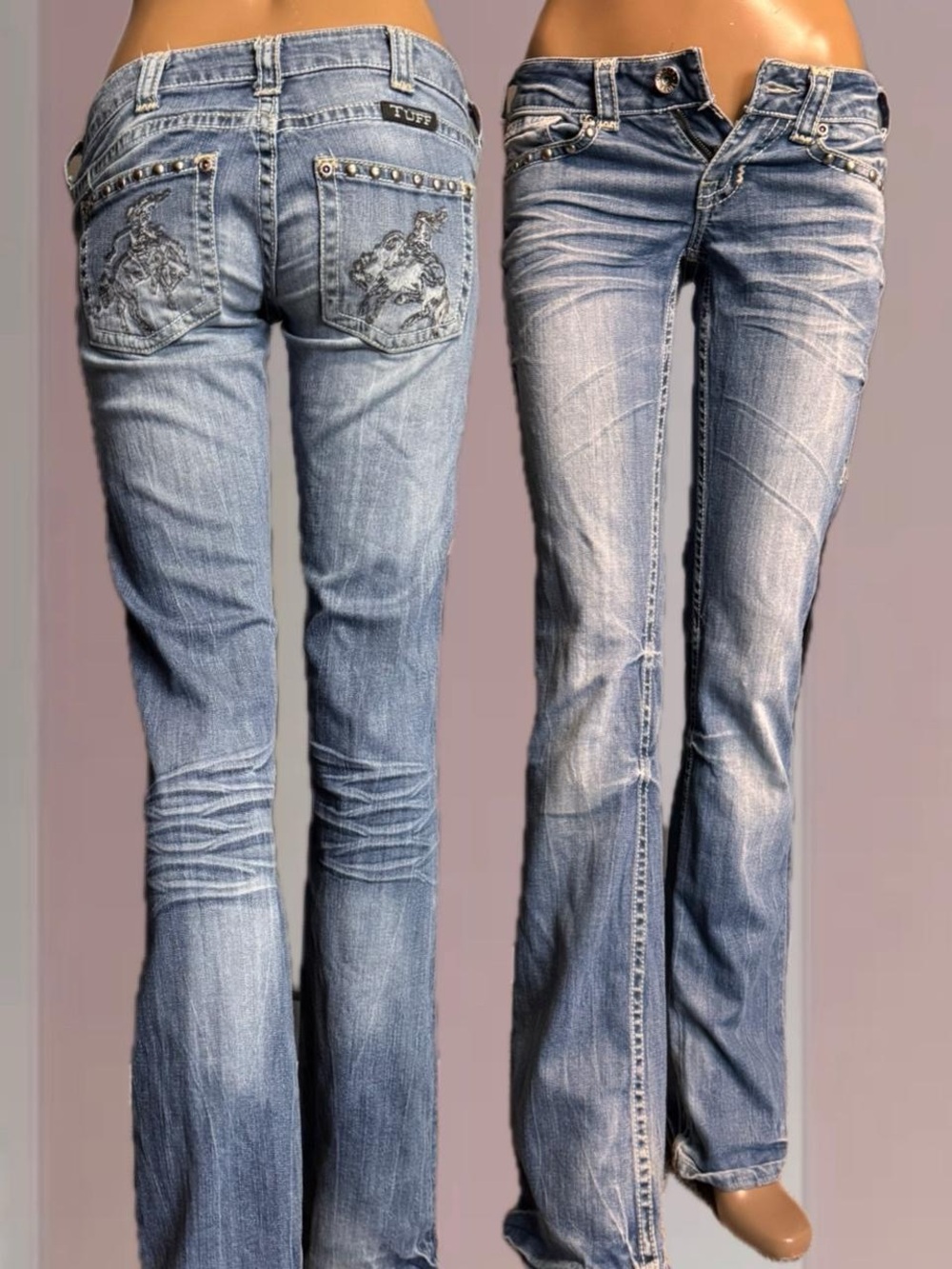 Cowgirl Tuff Y2K LOW RISE Western Cowboy Bootcut Jeans